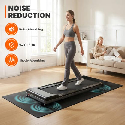Stepwaver Walking Pad Mat, 68"x24", Treadmill Mat for Hardwood Floors | High Density, 1/4 Thickness, Foldable, Floor Protection for Bike, Elliptical, Treadmill, Walking Pad - size: 68"L x 24"W x 0.25"Th