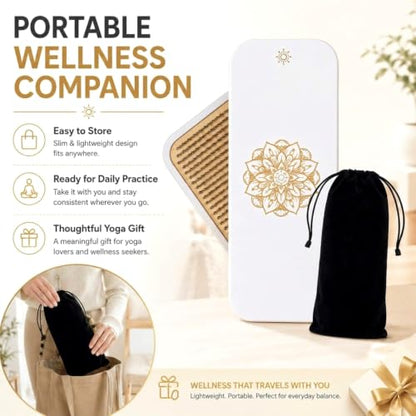 Sadhu Board, Specially Crafted Aluminum Nails 0.31in(8mm), Wooden Nail Board for Acupressure and Meditation Acupuncture Foot Massage Yoga Gift White