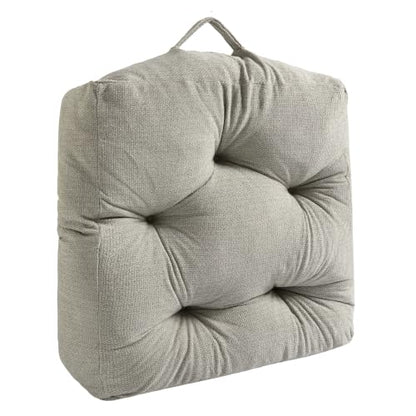 Floor Pillow Cushion with Handle for Adults Women Men - color: Light Gray, Square