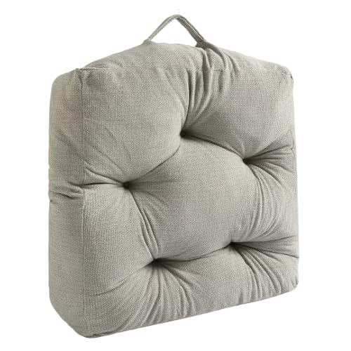 Floor Pillow Cushion with Handle for Adults Women Men - color: Light Gray, Square