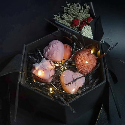 Resin Mold Clay Mold Jewelry Resin Casting Mold Candle Making Molds Craft Supplies 3D Mold Silicone Mold for Resin Casting Mold (heart-4-pack) - color: heart-4-pack