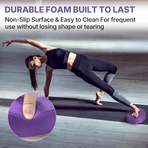 Foam Balance Pad,5BILLION Stability Pad for Physical Therapy,Non-Slip Exercise Balance Pad for Balance workouts,Yoga Knee Pad for Gym Fitness Stretching Pilate - size: Purple-Oval