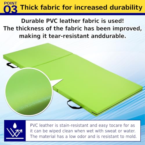 KaRaDaStyle Gymnastics Mat Folding Stretch Mats 71"x31"x2" Exercise Muscle Training Children Play Horizontal Bar Mat Yoga Sports Soundproof Home Use - color: Brown/3-fold