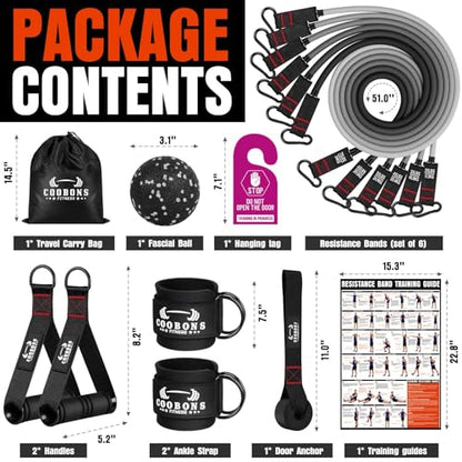 Heavy Resistance Bands for Working Out, 300LBS Exercise Bands with Handles - color: Black, Grey