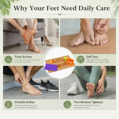 Foot & Ankle Strengthener Kit Cork 4-in-1 Balance Board with Accessories