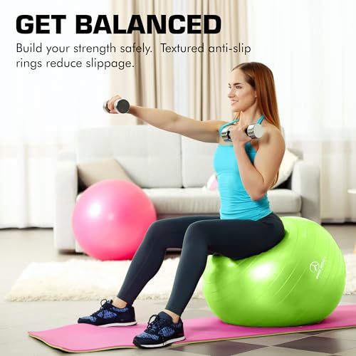 ProBody Pilates Yoga Ball - Vibrant Colors Exercise Ball - color: Lime, size: XL: 27-30" (75 cm)