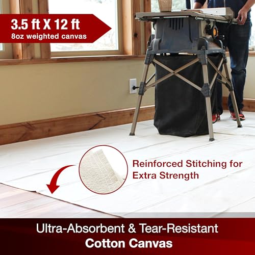 Drop Cloth Depot 8 oz Canvas Safety Drop Cloth - Industrial Strength - 3.5' x 12' - size: 3.5' X 12'