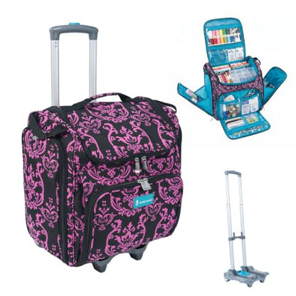 Handy Sandy Crafter’s Tote Bag Organizer, Storage Bag for Craft Supply, and Scrapbooking Carrier w/Handle and Wheels - color: Notre Dame