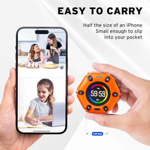 Pomodoro Timer 3/5/10/25/30/60min Preset, Mute & Vibration & Sound Alarm - color: Orange