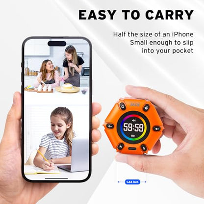 Pomodoro Timer 3/5/10/25/30/60min Preset, Mute & Vibration & Sound Alarm - color: Orange