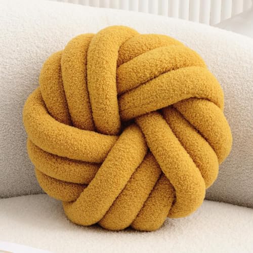 Knot Pillow,Yellow Decorative Pillows 13.7" - color: Yellow