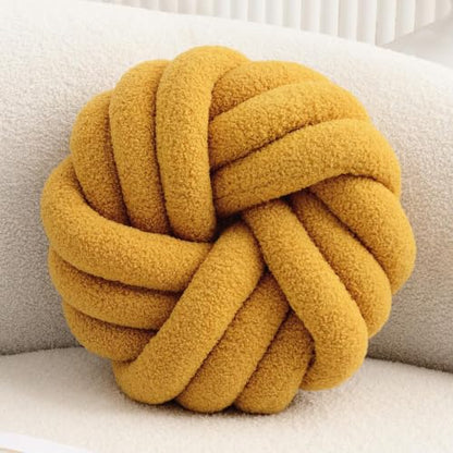 Knot Pillow,Yellow Decorative Pillows 13.7" - color: Yellow