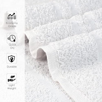 24 Pack White Hand Towels 100% Cotton Spa Towel – 16x27 inches Highly Absorbable Facial Towels Gym, Hair, Face, Bulk Small Towels (Not Bleach Proof) - color: White, size: HAND TOWEL PACK OF 24 16X27