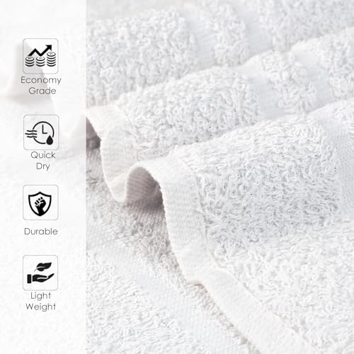 24 Pack White Hand Towels 100% Cotton Spa Towel – 16x27 inches Highly Absorbable Facial Towels Gym, Hair, Face, Bulk Small Towels (Not Bleach Proof) - color: White, size: HAND TOWEL PACK OF 24 16X27