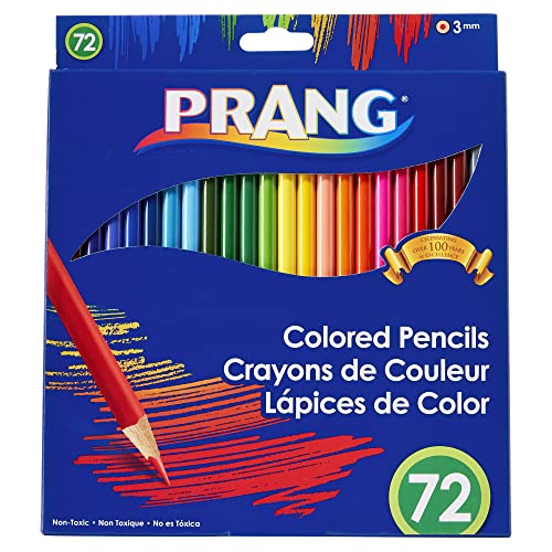Prang Thick Core Colored Pencils, Assorted Colors, 3.3 mm core, 72 Count