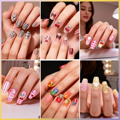 Biutee Nail Stamping Plate 15 PCS Nail Stamping Kit with Nail Stamper | Nail Art Stamping Plate with Scraper & Storage Bag, Nail Stamper Kit Star Bowknot Love Butterfly Leaf Design for DIY Nail Art - color: 19 Piece Set