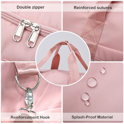 Eslcorri Gym & Travel Duffel Bag Backpack with Shoe & Wet Pocket, DarkPink - color: 42L-DarkPink
