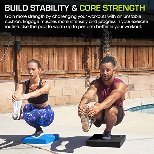 ProsourceFit Exercise Balance Pad, Non-Slip Cushioned Foam Mat & Knee Pad for Fitness and Stability Training, Yoga, Physical Therapy - color: Black, size: 15x12