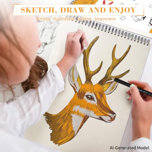 DagouColor Drawing Paper for Kids, 9"x12" Sketch Book - White, 2 Pack | 50 Sheets Double-Sided Papers, Spiral-Bound Smooth Drawing Pad for Beginning Artists Boys Girls