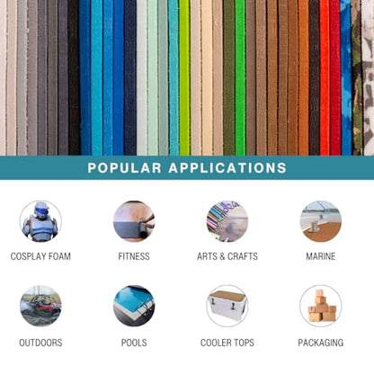 LotusFoam EVA Foam Sheet 3mm – 44"x 85" Craft Foam for Cosplay, Costumes & DIY, High Density 130 kg/m3, Heat Shapeable, Paintable, 35 Colors (Navy) - Navy - color: Navy