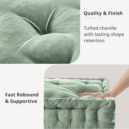 Intelligent Design Floor Pillow Meditation Cushion, 20x20 Desert Sage - color: Desert Sage