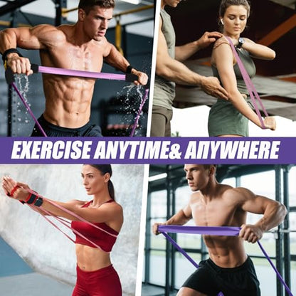 WHATAFIT Resistance Bands, 5 Level Pull Up Assistance Bands for Working Out - color: 2.3-56.7kg(5-125파운드) 핑크 퍼플+그립