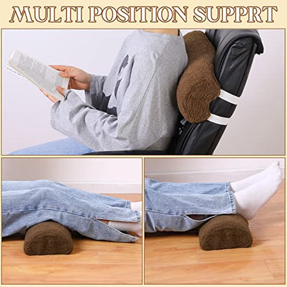 Sintuff Recliner Leg Rest Cushion Sofa Footrest Pillow with Cover Half Moon Bolster Pillow Under Knee Pillow for Sleeping On Back Alleviating Pain, 19.7 x 8 x 3.5 Inch (Brown) - color: Brown