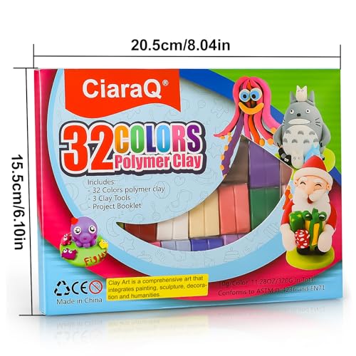 CiaraQ Polymer Clay Kit, Mini Modeling Clay Set | for Kids/Beginners/Artist, 32 Colors - color: 32 Colors
