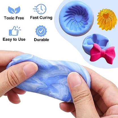 Silicone Putty, 7/8 LB Flexible Silicone Mold Making Kit -1:1 Mixing Ratio | for DIY Soap Making, Handmade Bath Bombs - Vibrant Rainbow Skin Safe Bath Bomb Colorant for Bath Bomb Supplies Kit, Crafts - color: 400g