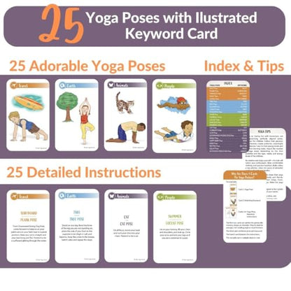 Yoga Poses for Kids Cards (Deck 1), Yoga Cards for Kids PE Exercise Equipment, Brain & Movement Breaks, Play Somatic Therapy, Autism Therapy, Meditation Pose, Breathing Exercises, or ADHD Tools