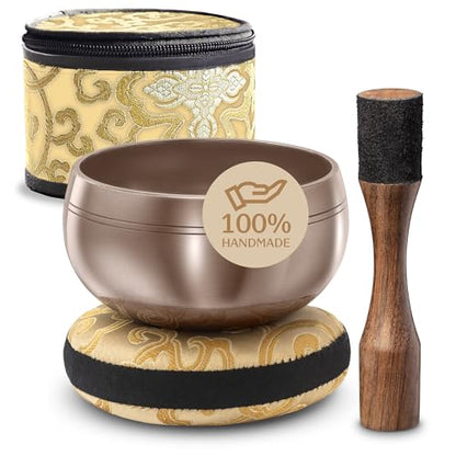 Silent Mind Tibetan Singing Bowl Set – Easy to Play & Beginner Friendly Meditation Bowl with Cushion, Mallet & Case | Stress Relief & Mindfulness | Gift-Ready