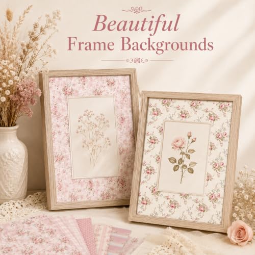 Floral Pink Scrapbook Paper Pad, 6x6 Aesthetic Craft Paper, 24 Sheets Double-Sided Decorative Patterned Decorative Junk Journal Supplies for Mixed Media, Card Making, Decoupage & DIY Art - color: Pink Floral