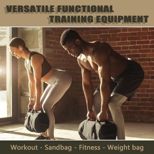 Workout Sandbag, Adjustable Weight Training Fitness Sand Bags with Multiple Handles and 3 Inner Sandbags for Heavy Duty Workout Cross Training Strength Weightlifting