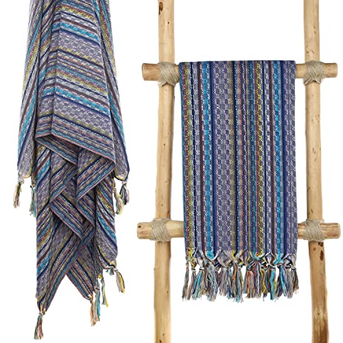 Cacala Pestemal Turkish Beach Towel Highly Absorbent Quick and Easy Dry Soft and Comfortable for Bath, Spa, Pool, Gym and Yoga 100% Cotton 37 x 70 - color: Dark Blue