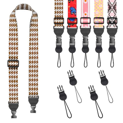 FIEIL Houndstooth Shoulder Strap, Adjustable Camera Strap with 2 Sets of Quick-Release Buckles, Comfortable Neck Strap for iPad, Tablet, Camera, Laptop, Binocular, Luggage Bag - color: Houndstooth