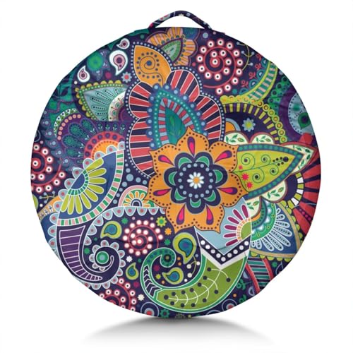 Meditation Cushion, Floor Pillows for Sitting, Meditation Pillow for Tatami Living Room, Yoga Sitting, Floor Pillow in Home & Outdoor, Memory Foam Added, 22x22 Inch - color: Paisley, size: Round