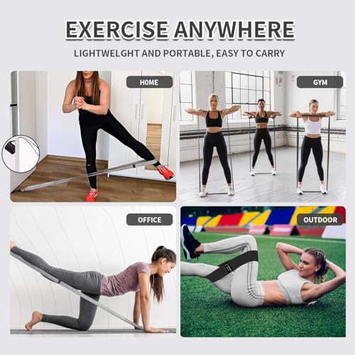 HIMESPORNER 9 PCS Fabric Resistance Bands Set for Working Out - color: Grey and Black