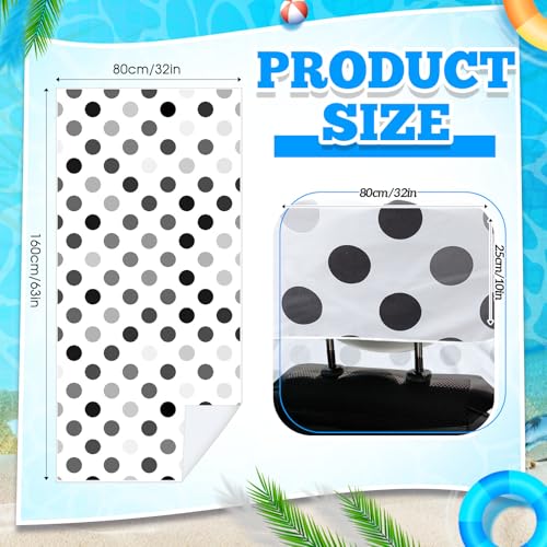 Hahafelt 2 Pack Car Seat Towel Cover with Storage Bag, Black and Gray Dots | 63 x 32 in Car Towel Seat Cover Non Slip Waterproof, Gym Workout Swimming Running, Machine Washable Sweat Absorbent Protector - style: Black and Gray Dots
