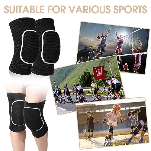 Lenwen 12 Pairs Volleyball Knee Pads Soft Breathable, Medium, Black, White - color: Black, White, size: Medium