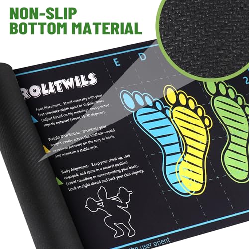 31.5'' X 13.8'' Anti-Slip Squat Mat with Foot Position Guides, Professional-Grade Exercise Mat Perfect for Squats, Leg Training and Lunges, Enhancing Muscle Activation, Versatility and Safety for Home Fitness Enthusiasts - color: Black