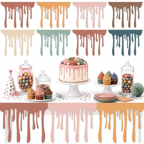 8 PCS Art Themed Party Table Skirt Back to School Felt Table Skirts Boho Felt Paint Splatter DIY Decorations for Classroom Wall Decor Bulletin Board Art Craft Birthday Party Supplies (Boho) - color: Boho Color