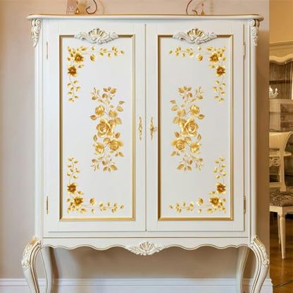 Golden Lace Rub On Transfers for Furniture Craft 6"x12" | 3PCS Waterproof UV DTF Transfers, Easy Rub On Decals for Furniture, Wood, Glass, Porcelain & Decor Projects