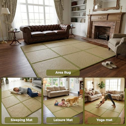 71'' x 71'' Large Japanese Tatami Mat, 0.47'' Thickness, Green