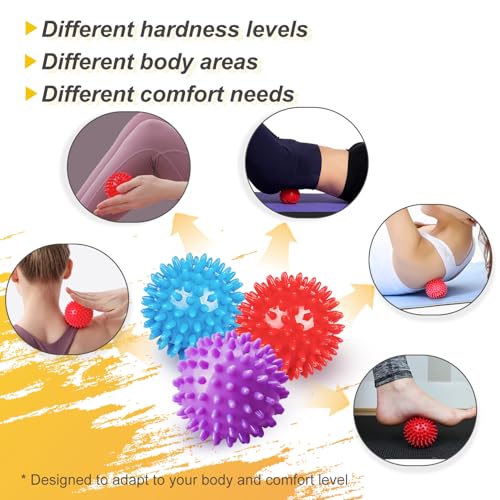3-Pack Massage Balls for Office Workers with Different Hardness for Daily Muscle Relief