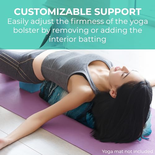 Mount Adams 5 Pack Restorative Yoga Kit for Home or Studio | Includes 1 Yoga Bolster (24"x10"x5"), 2 Yoga Blocks (4"x6"x9"), 1 6ft D-Ring Yoga Strap, 1 Classic Mexican Yoga Blanket