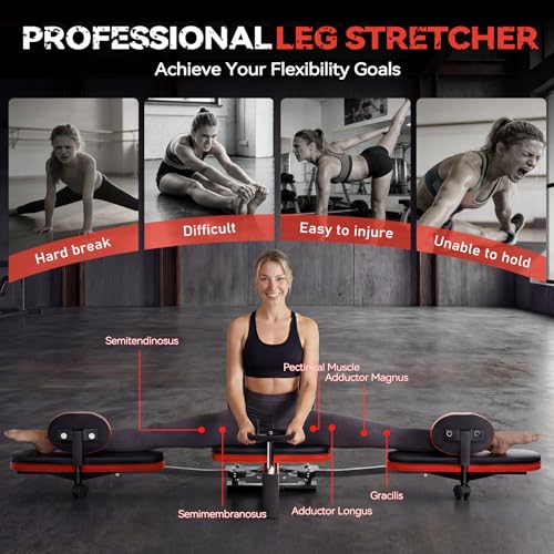 Rigel Leg Stretcher, 220LBS Leg Stretch Machine, Heavy Duty Steel Frame Equipment Splits Machine, Leg Stretching Training Machine for Home Gym Split Machine Training Fitness