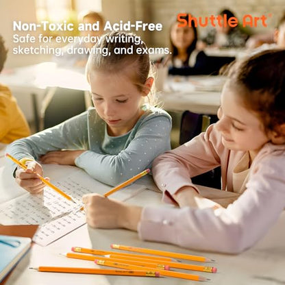 Shuttle Art Wood-Cased #2 HB Pencils, 1000 Pack Sharpened Yellow Pencils with Erasers, Bulk Pack Graphite Pencils for School and Teacher Supplies, Writing, Drawing and Sketching