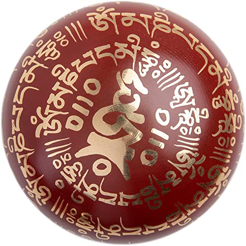 Tibetan Singing Bowl Set - Easy To Play for Beginners - Authentic Handcrafted Mindfulness Meditation Holistic Sound 7 Chakra Healing Gift by Himalayan Bazaar (Crimson) - color: Crimson Red