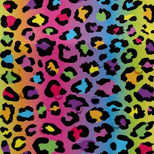 Leopard Party Decorations Tablecloth, Cheetah Birthday Tablecover | 3Pcs Disposable Cheetah Print Party Supplies, Iridescent Rainbow Leopard Birthday Table Decorations, 55in x 86in