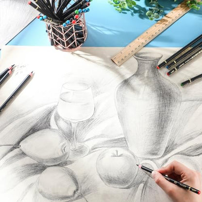 Resurhang 100 Pcs Charcoal Pencils Drawing Set, Charcoal Pencils bulk for Drawing Sketching Shading Blending Portrait Beginners and Artists(Black,Super Soft, Soft, Medium and Hard) - color: Black, style: Super Soft, Soft, Medium and Hard